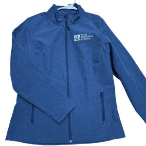 Evans' blue water resistant jacket